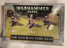 Warhammer 40k: Dark Eldar Reaver Jetbike Squad OOP Sealed Metal/Plastic GW 1999