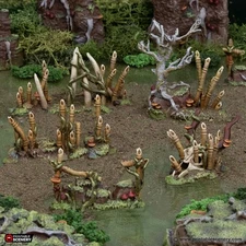 Bamboo Scatter  - The Gloaming Swamps - Printable Scenery Terrain Wargaming D&D 