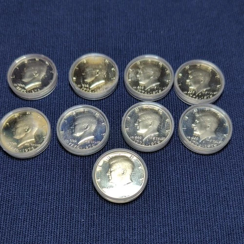 Lot of 9- 1976-S Bicentennial 40% SILVER Kennedy Half Dollar Uncirculated #332