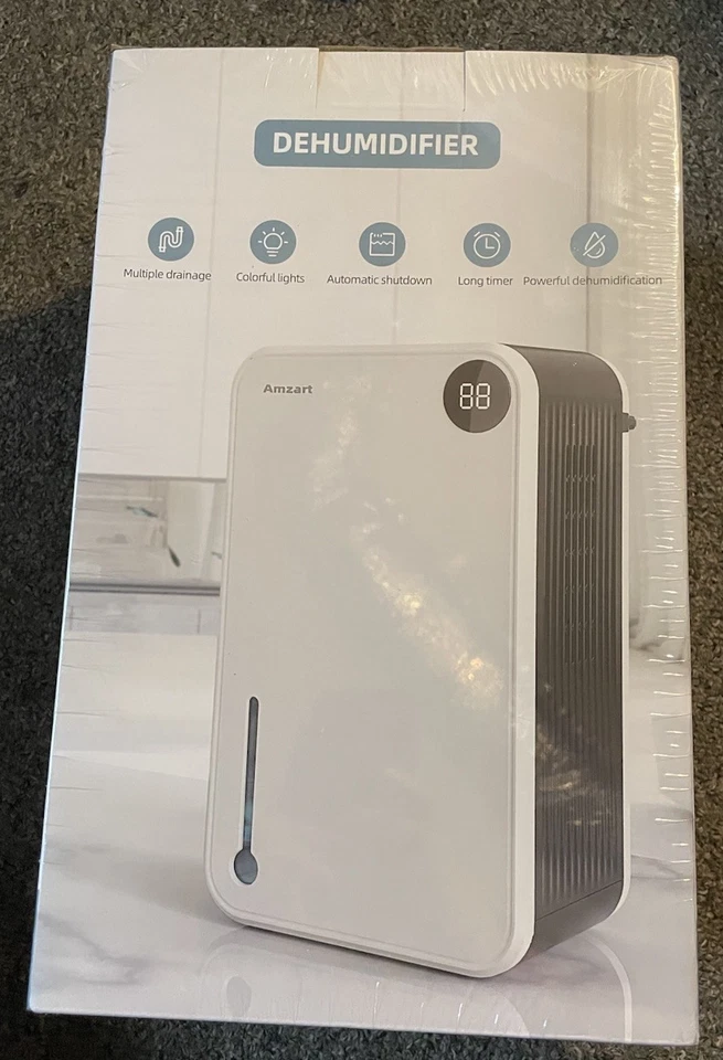 Amzart Dehumidifier & 2 Portable Ultrasonic Humidifiers Bundle Gray White Yellow - Image 3 of 4