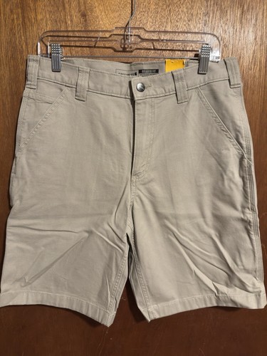 Carhartt Rugged Flex Relaxed Fit Canvas Cargo Work Shorts Khaki Mens Size 32