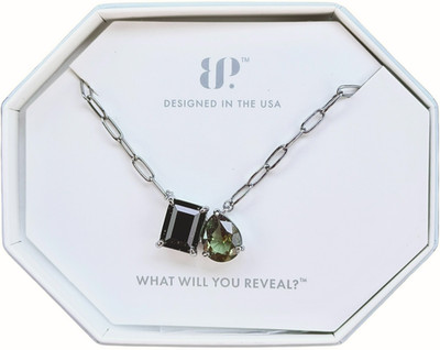 Bomb Party Necklace ''Find Your Voice'' Black Onyx & Green Spinel on Hematite