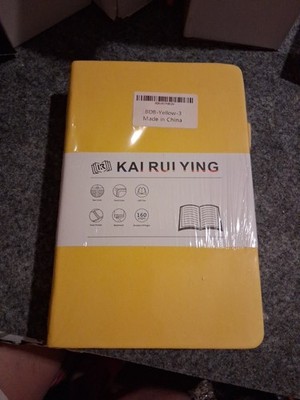 KaiRuiYing Lined Journal yelloe Linen Note to Self: Hardcover Notebook with Elas