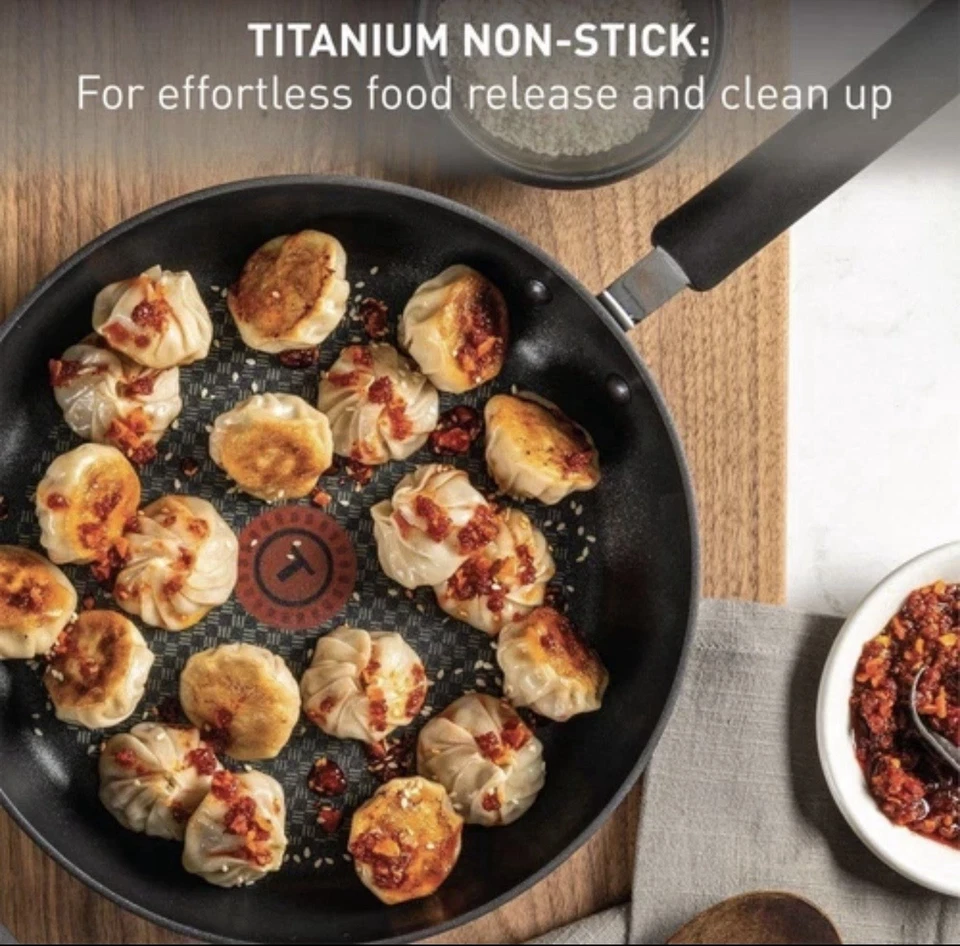 Juego de utensilios de cocina antiadherentes anodizados duros T-fal Ultimate de 16 piezas negro – Nuevo Foto 4 de 4