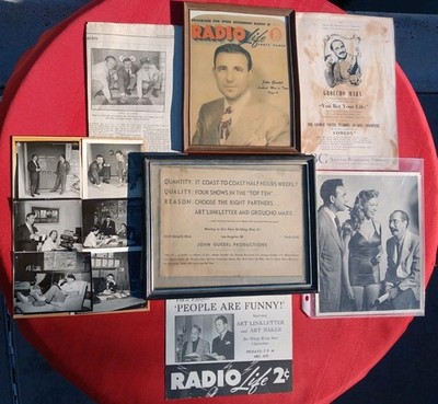 Super Rare TV RADIO HW Memorabilia Photos G. Marx F. ASTAIRE ÷ Much More. Read.