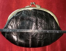 Genuine Eel Skin Coin Purse Black Colored