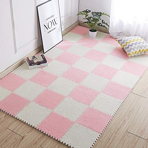 16 Stck. Shaggy ineinandergreifende Schaumstoff Teppichfliesen - 12" x 12", 16 Quadratfuß Kinder Carpe... - Bild 5 von 7