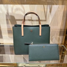 Tory Burch Blake Small Tote 177133  Blake Slim Wallet Pebbled Leather Basil