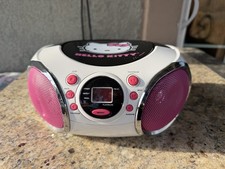 Hello Kitty CD Boombox KT2026MBY Pink Stereo AM/FM Radio Kawaii Sanrio Tested