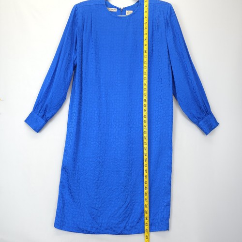 Robe Liz Claiborne Shift femme 12 épaulettes en soie manches longues fête vintage années 90 - Photo 4/14