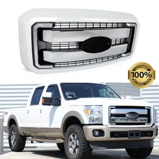 For 2011-2016 Ford F250 F350 Oxford White & Chrome Front Bumper Grille Assembly