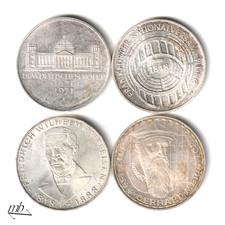 West Germany 4 x 5 D-Mark commemorative coins 1968 - 1973 884