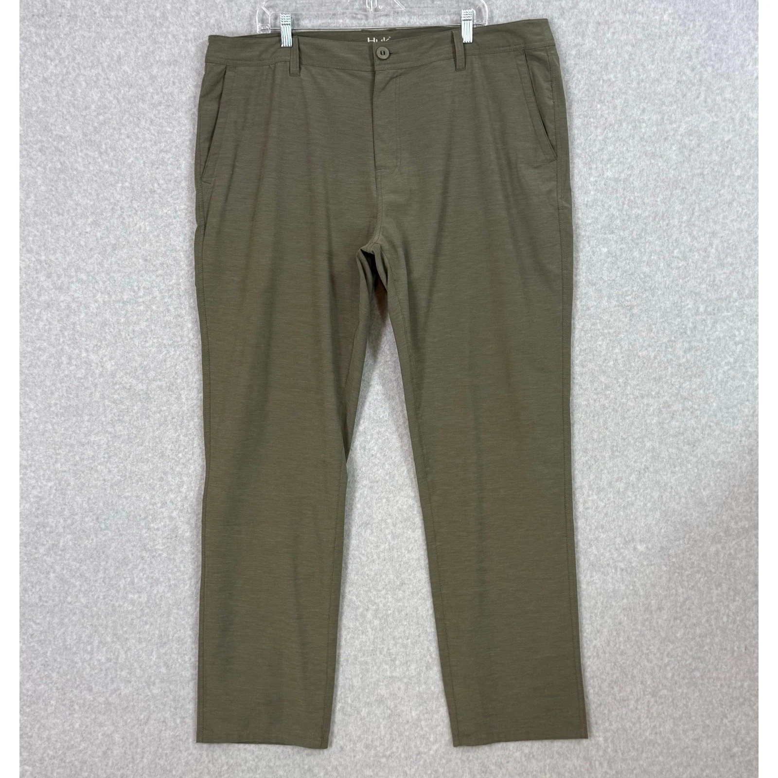 Huk Performance Fishing Pants Size 42 Stretch Hiking Outdoor Camping Cargo Green