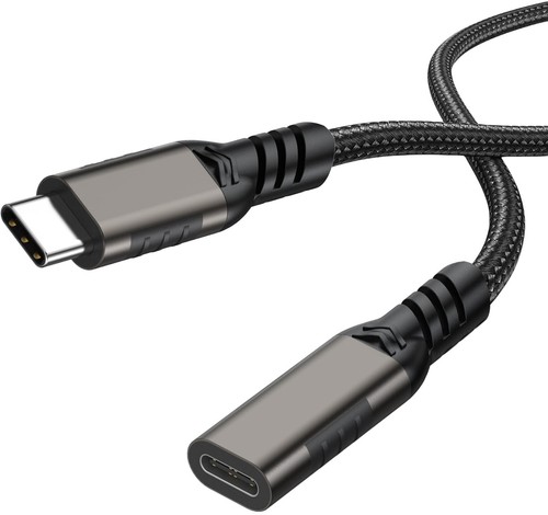 Câble d'extension USB C 6,6 pieds, rallonge type C mâle vers femelle cordon 6 pieds, gris - Photo 8/9