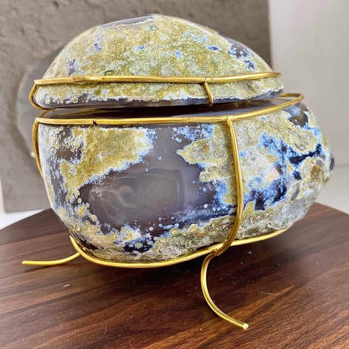 Natural Agate Treasure Basin Quartz Geode Crystal Healing decor+stand - 11.3LB - Picture 13 of 13