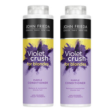 2x John Frieda Violet Crush Blondes Purple Toning Conditioner Blonde Hair 500ml 16.30 per litre