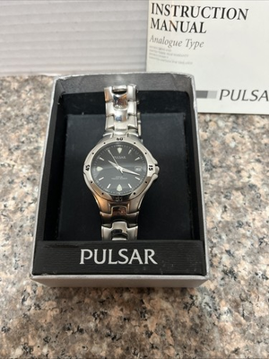#ad PULSAR MENS WATCH NPSA01 BRAND NEW In Box One Size Fits Most Band Silver Tone $34.00