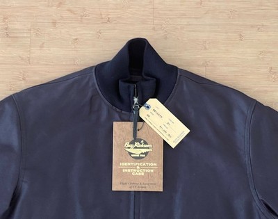 Buzz Rickson Navy Zip Deck Jacket BR15579 Size 40 Navy Blue 750   Wie Neu!