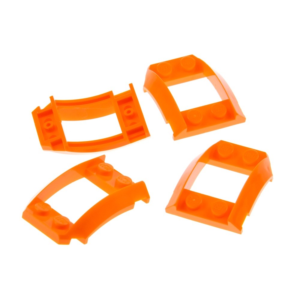 4X Lego Wedge Brick 4X3X1 Orange Curved Cutout 7644 8970 6063272 47755