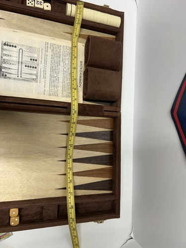 Vintage Cardinal Brown & White/Ivory Backgammon Set Suede Case - Ship’s Today - Picture 8 of 10