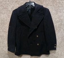 Vintage 1966 US Navy Kersey Wool Peacoat Size 36R (Read Description)