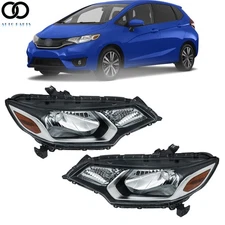Chrome Halogen Headlights Assembly Left&Right Side For Honda Fit 2015 2016 2017