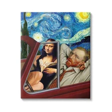 Van Gogh & Mona Lisa Driving Starry Night Sky, Design by Jeremiah Ketner