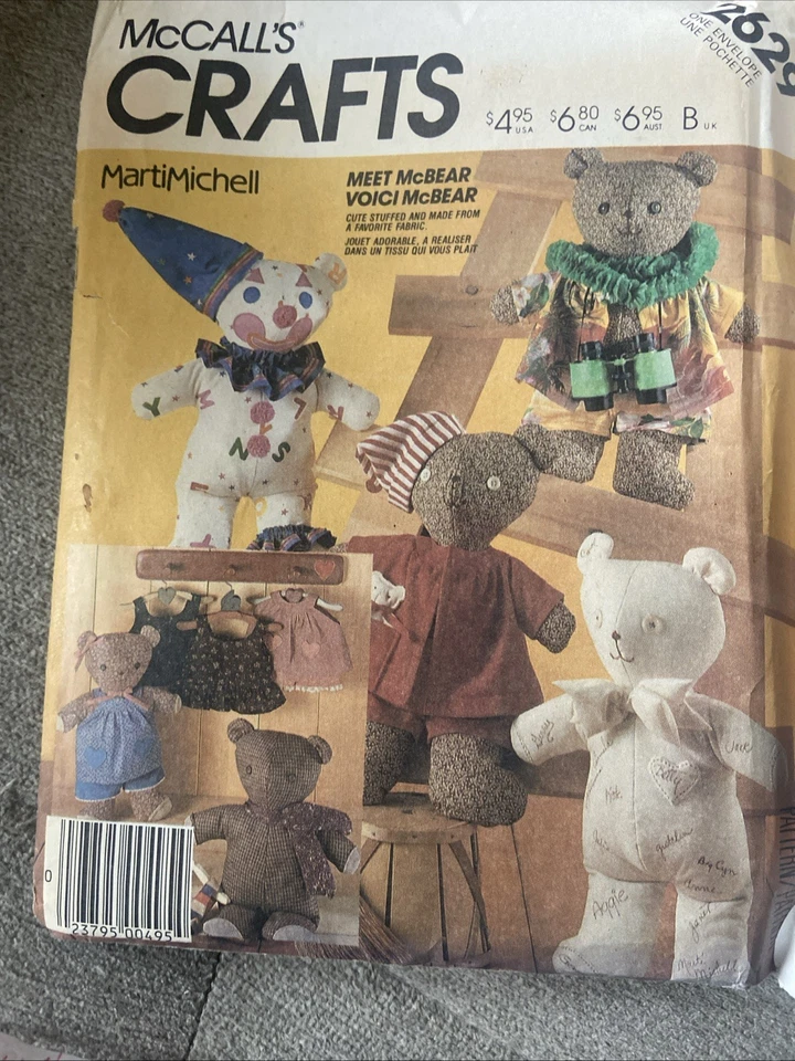 Simplicity Butterick Mccalls Craft Pattern Lot of 4 Bears, Cats, Dogs, Ducks Cow - Image 2 of 4