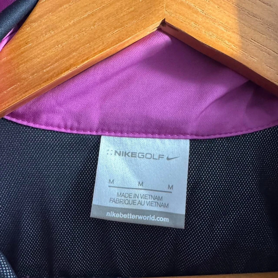 Винтажная розовая и черная женская куртка для гольфа Nike размер M - Изображение 3 из 4