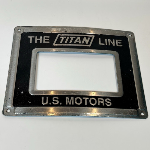 VTG - US Electric Motor Titan Line Vertical Pump Spec Information Plate Frame
