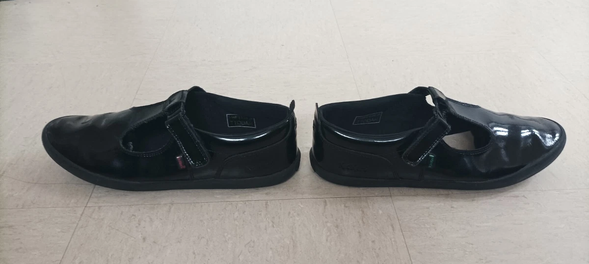 Kickers Girls Fragma T Bar School Shoes size 6 EU 39 black VGC