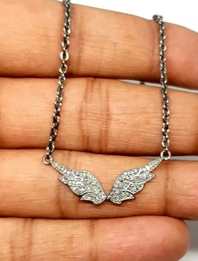 Mens Diamond Two Angel Wings Pendant 10K Yellow Gold 1.25ct | Mens necklace  fashion, Mens diamond jewelry, Wing pendants