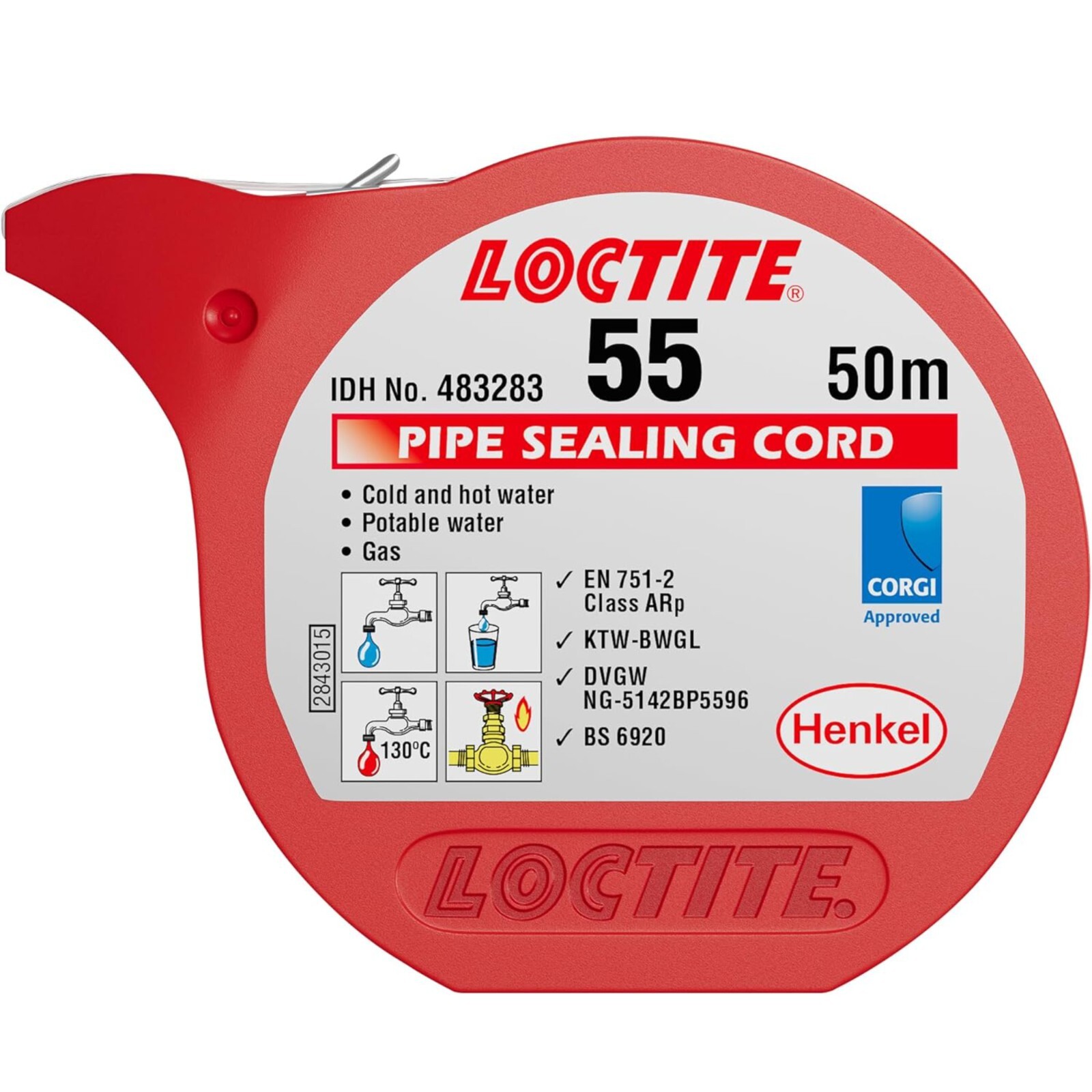 Loctite 55 Pipe Sealing Cord 50m High-Performance Thread Sealing Plumbing, HVAC.
