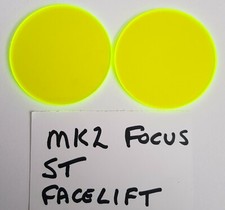 FORD FOCUS MK2 ST FACELIFT MODEL FLUORESCENT  ACID GREEN ACRYLIC FOGLIGHT COVERS