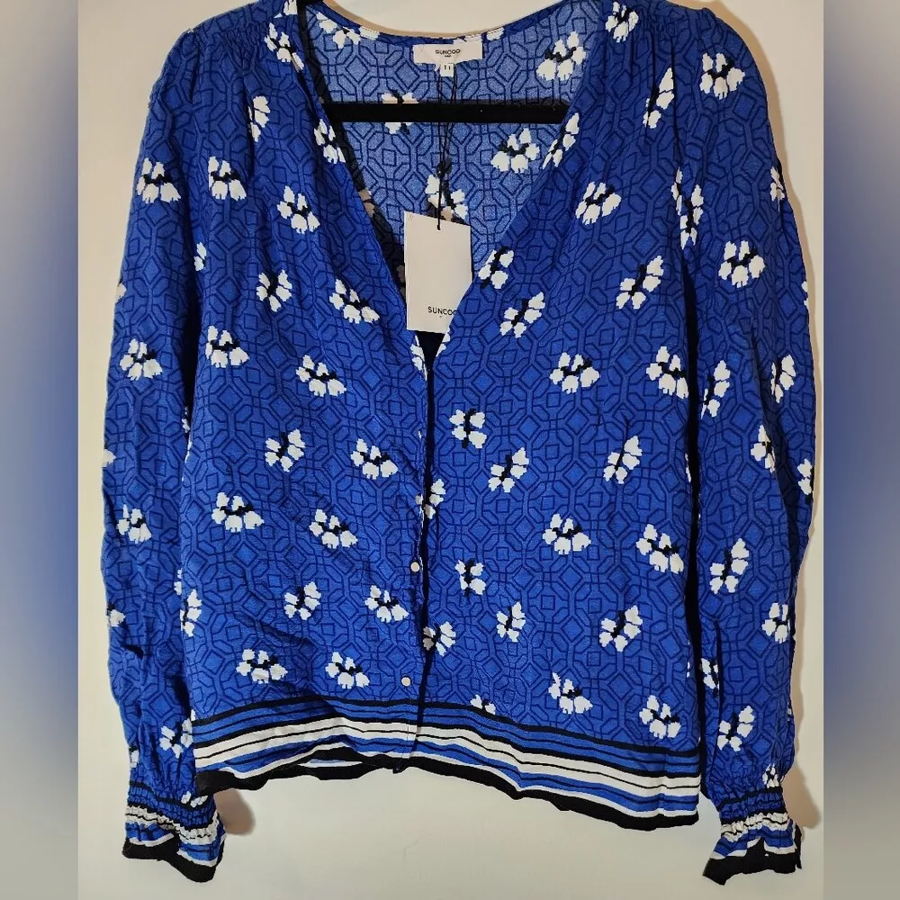 SUNCOO PARIS blue blouse size small