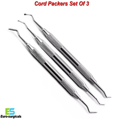 3er Set Schnurpacker Zahnfleisch Retraktion Atraumatische Platzierung Dental Instrumente