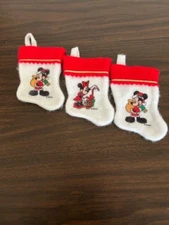 Disney Mini Christmas Stockings - 6" Lot of 3 - Mickey Minnie Mickey
