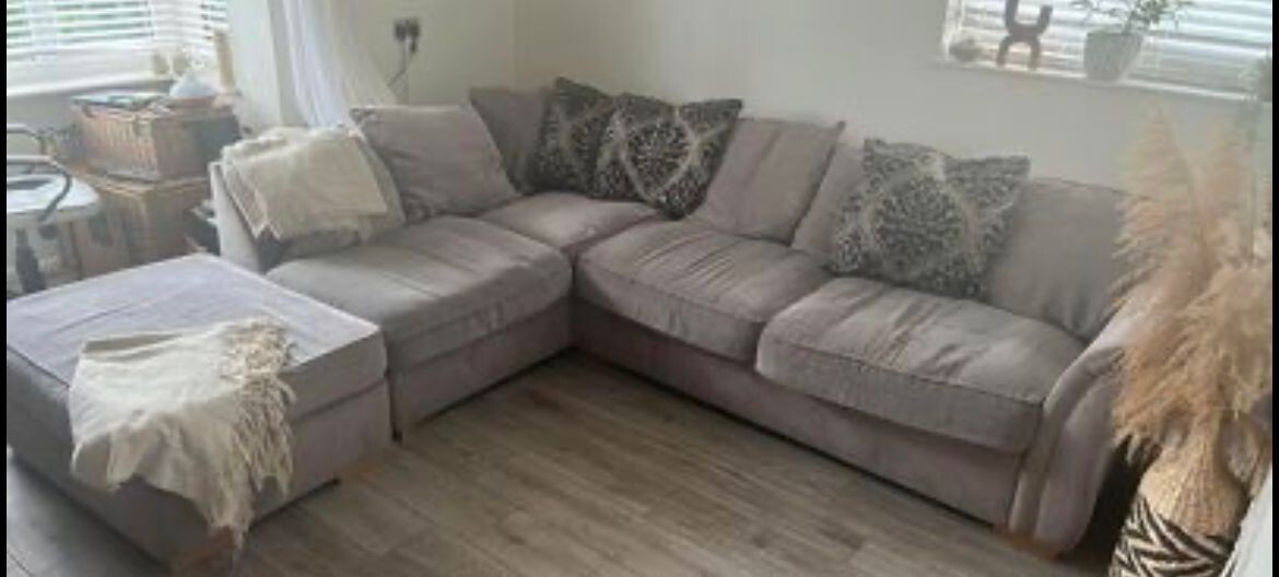 grey corner sofa eBay