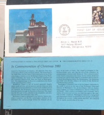 CHRISTMAS MADONNA & CHILD 1980 POSTMASTERS OF AMERICA PMA CACHET FDC+INFO CARD