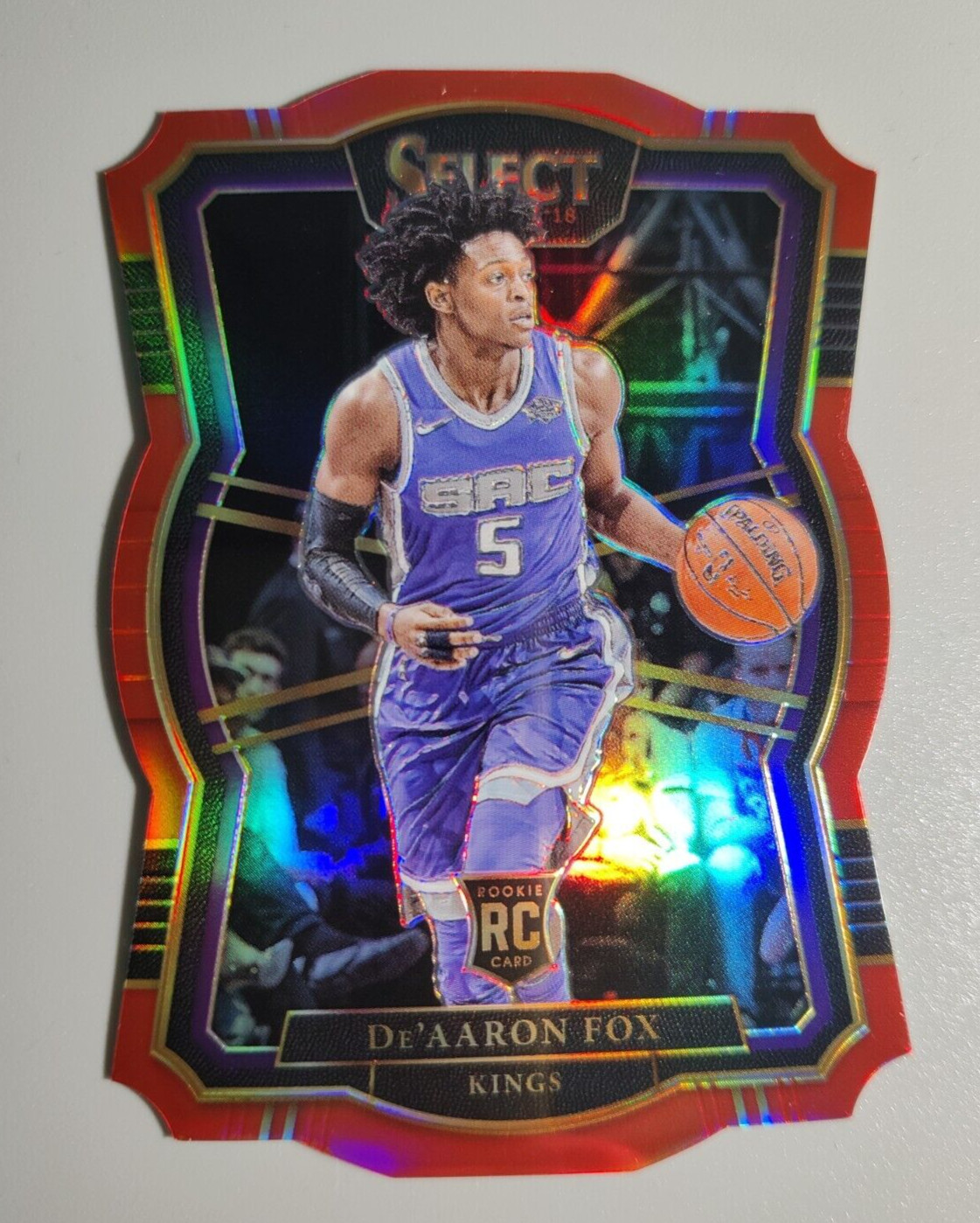 2017-18 Panini Select Die Cut Red De'Aaron Fox /135 Premier Rookie Card #175