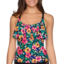 Arizona Lined Tropical Floral Tankini Swimsuit Size M New