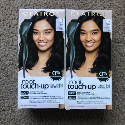 A Lot 2 Clairol Permanent Root Touch Up # 2 Matches Black Shades New in Box