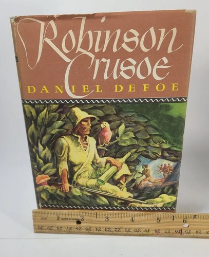 Robinson Crusoe by Daniel DeFoe 1946 HC/DJ Illustrated Junior Library Lynd Ward - Picture 15 of 15