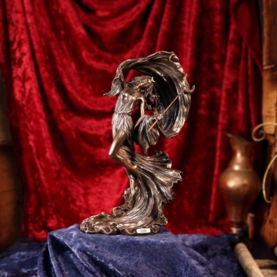 Griechische Göttin ''Nyx'' Mythologische Figur Bronze Optik Ornament Neu Verpackt 27cm