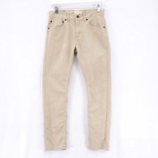 DAMAGED Levi's 511 Slim Tan Denim Jeans -16R- 28 / 28.5 Boys Cotton Polyester