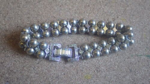 VINTAGE 1950ER ALFRED PHILIPPE TRIFARI STERLINGSILBER PERLENSTRASS ARMBAND