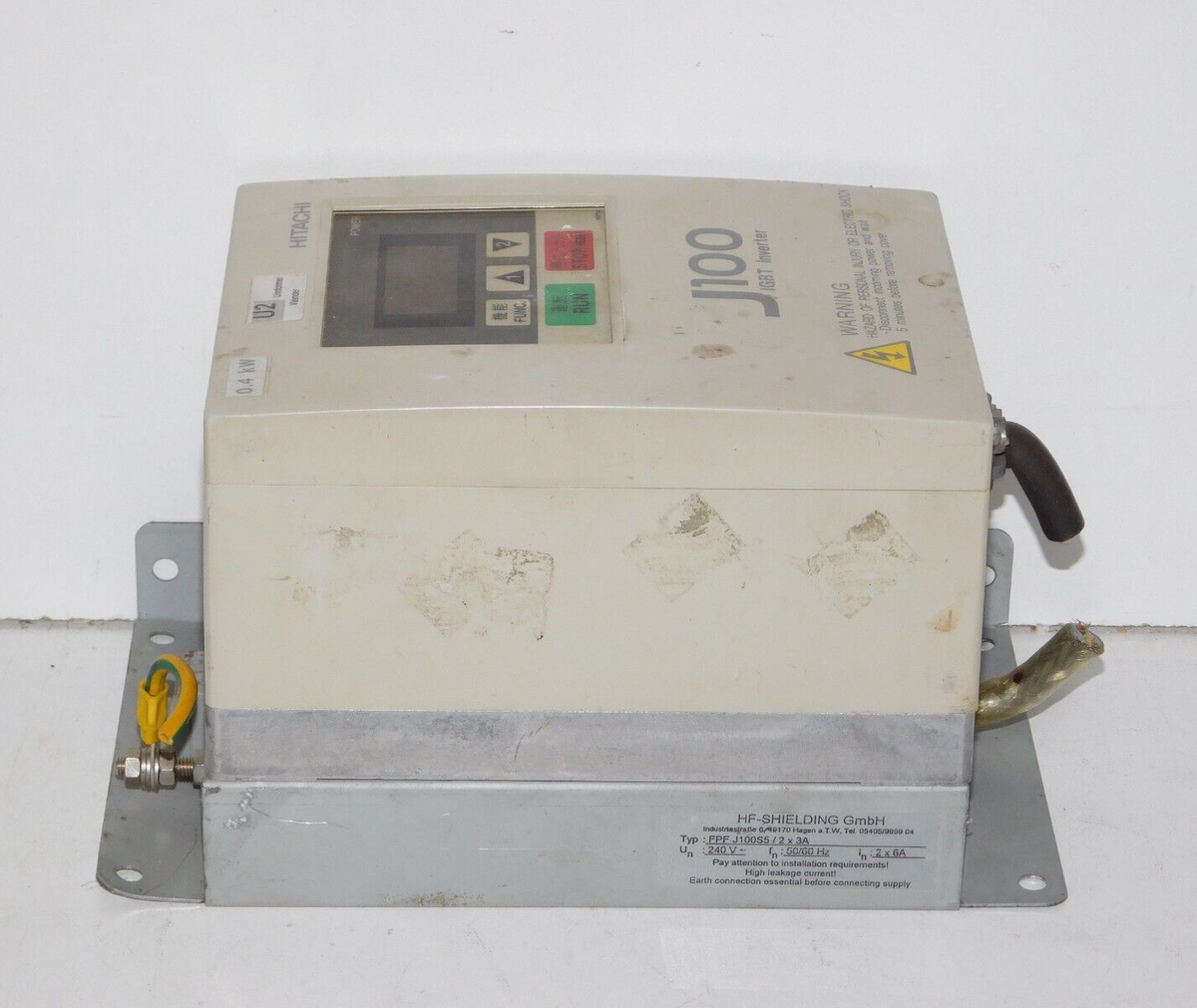 Hitachi J100 IGBT Inverter Drive 004SFE5 Module 220-240V 0.4kW Unit Made Japan Hitachi J100 IGBT Inverter Drive 004SFE5 Module 220-240V 0.4kW Unit Made Japan
