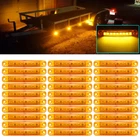 30- Amber LED Side Marker Lights Bullet Clearance Light Truck Trailer Wateproof