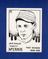 #33 STUFFY McINNIS, 1908-1928 A's~Red Sox~Braves | 1968-1969 SCFC art card B