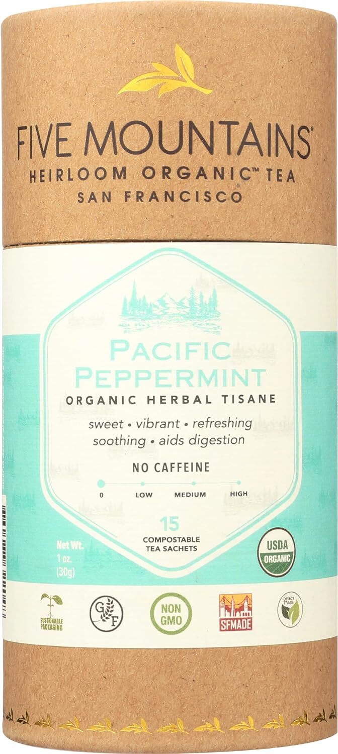 Травяной чай Five Mountains Organic Pacific Peppermint 15 без ГМО и кофеина 3090₽